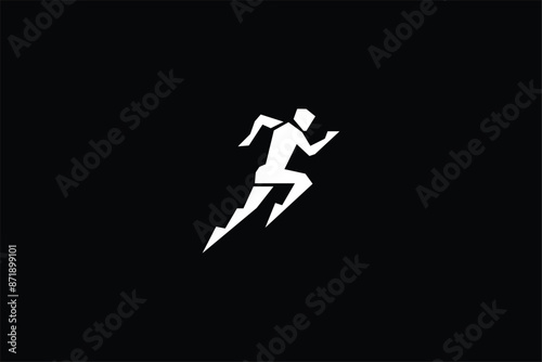 running man silhouette, jogging, run logo vector, vector athlete, Marathon logo template, running club, Flat runner athlete for fitness or athlete sports race health logo