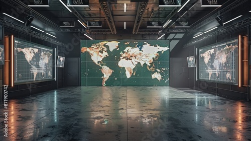 A virtual TV studio set with a green screen background is a versatile tool that can be used to create a wide range of realistic. ai generated.