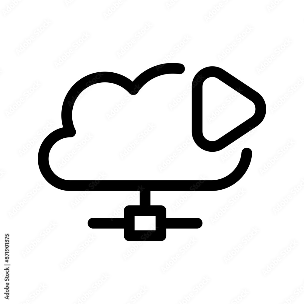 Cloud Video Icon Vector Symbol Design Illustration Cloud Video Icon Vector Symbol Design Illustration