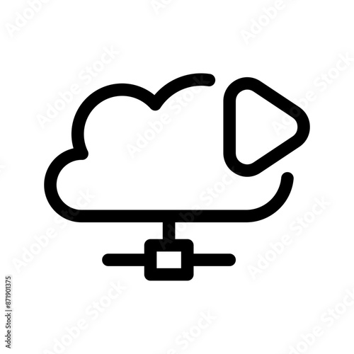 Cloud Video Icon Vector Symbol Design Illustration