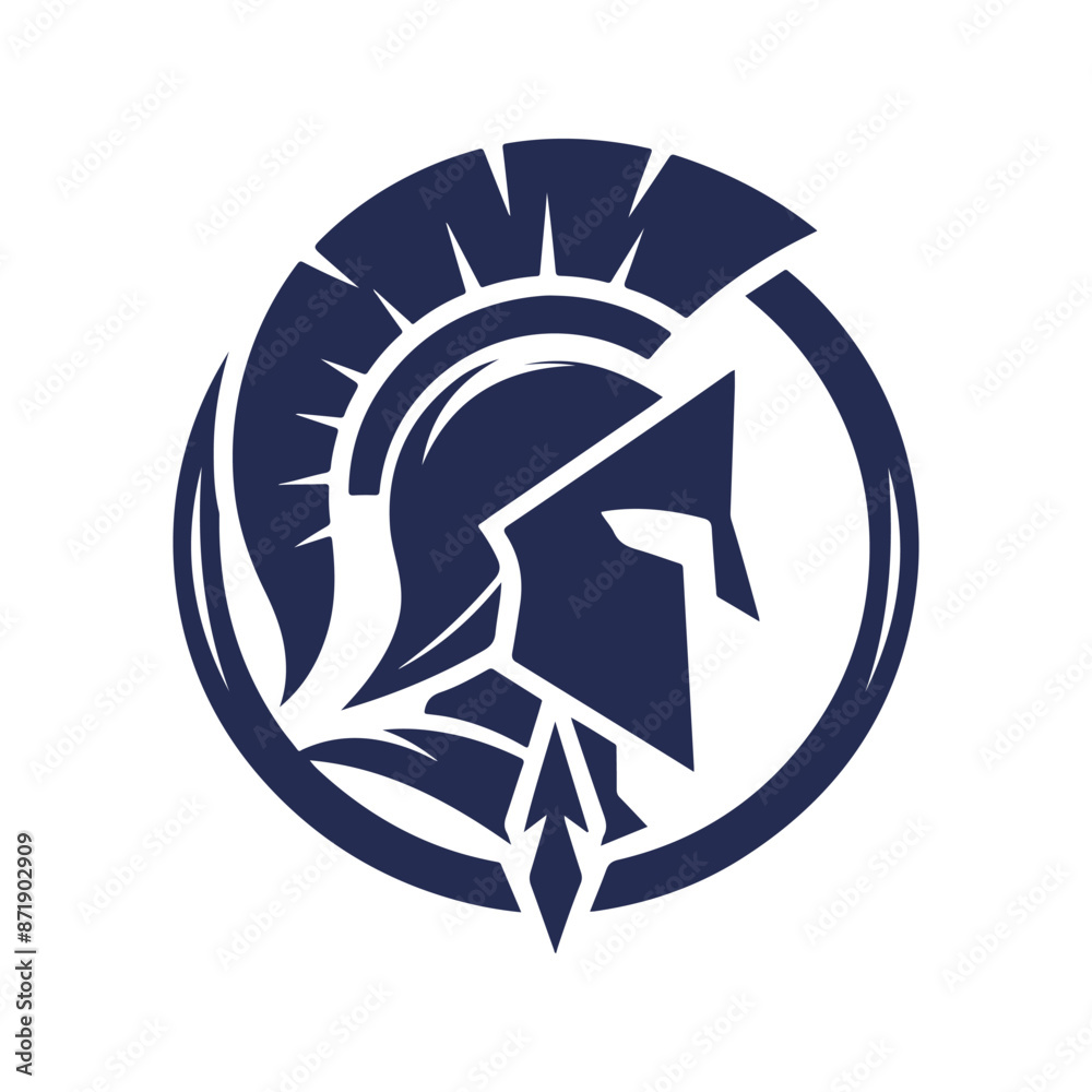 Spartan helmet silhouette Clip art isolated vector illustration on a white background Spartan helmet silhouette Clip art isolated vector illustration on a white background