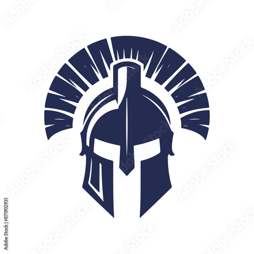 Spartan helmet silhouette Clip art isolated vector illustration on a white background