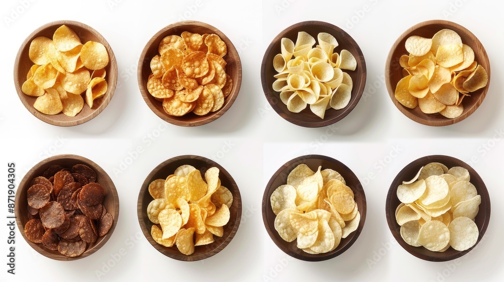 Top view Indian food collection isolated on white background including momos, chicken in butter sauce with rice, samosas and pani puri. Top view Indian food collection isolated on white background including momos, chicken in butter sauce with rice, samosas and pani puri.