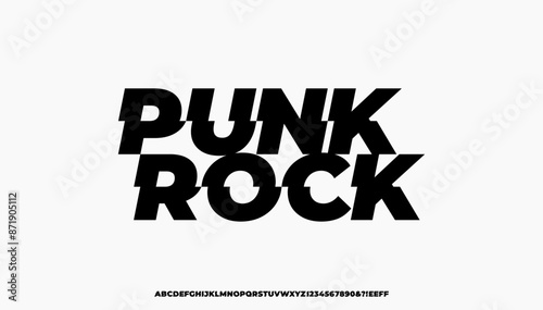 Fresh Music Styles Font. Punk Rock Font. Pop Punk. Uppercase and Number. For Fashion, Sports, Urban Design, Vector illustration.