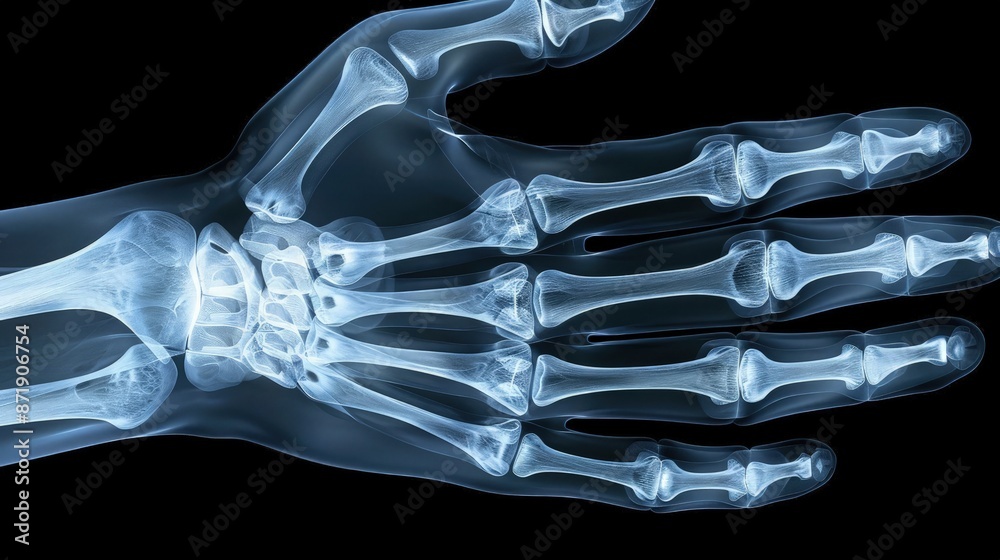 Naklejka premium Human hand X-ray image