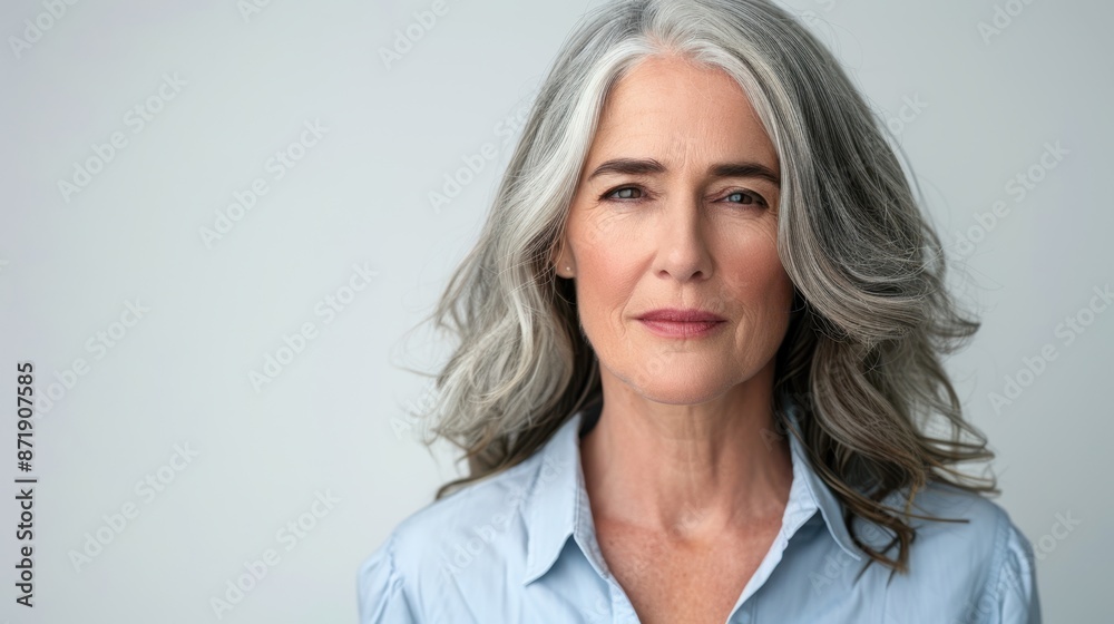 The gray-haired woman portrait The gray-haired woman portrait