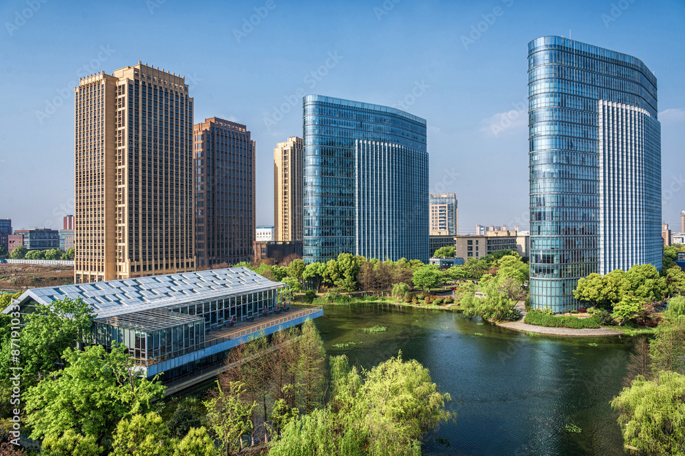 Fototapeta premium Urban Ecosystem with Modern Architecture Harmony