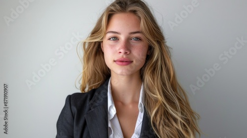 Confident Young Businesswoman with Natural Beauty Portrait