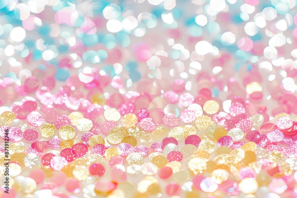 Abstract Bokeh Background with Holographic Shimmer and Colorful Confetti Abstract Bokeh Background with Holographic Shimmer and Colorful Confetti