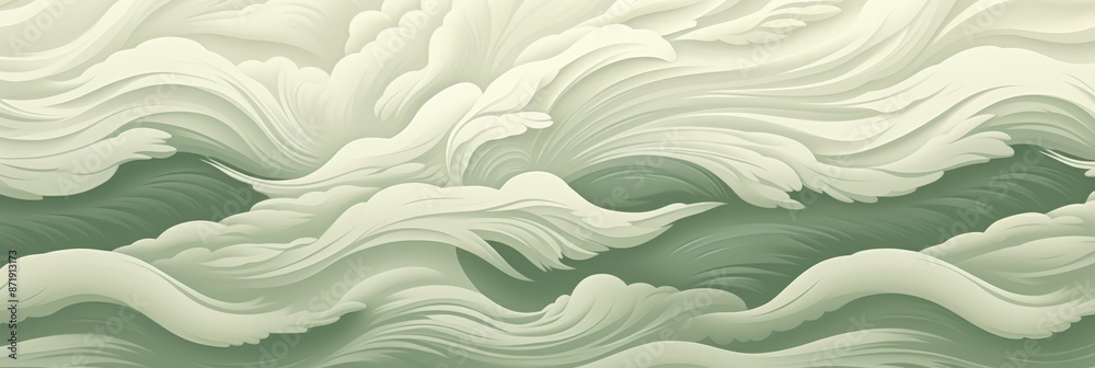 Obraz premium Abstract Green Waves