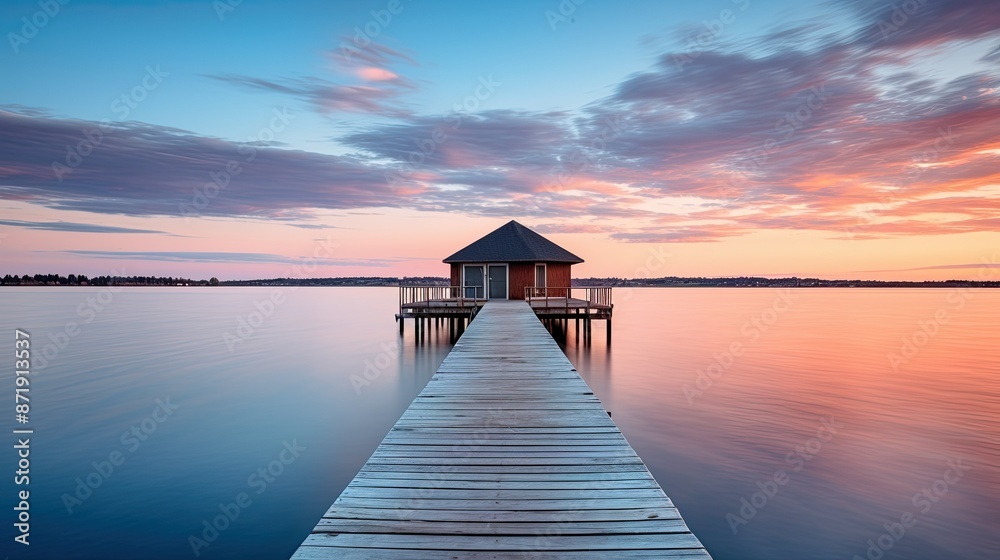 Fototapeta premium pier at sunset