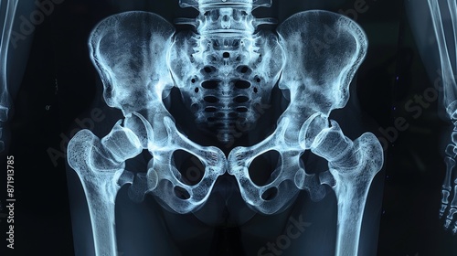 X-ray of the human hip bones