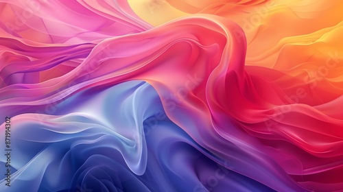 Vibrant Gradient Abstract Waves Flowing in Dynamic Motion © pkproject