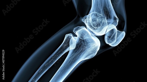 X-ray of the human elbow bones
