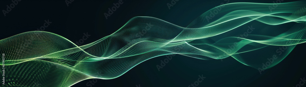 Abstract digital wave with green and black swirling lines forming a dynamic and futuristic design on dark background. Perfect for tech and creative projects. Abstract digital wave with green and black swirling lines forming a dynamic and futuristic design on dark background. Perfect for tech and creative projects.