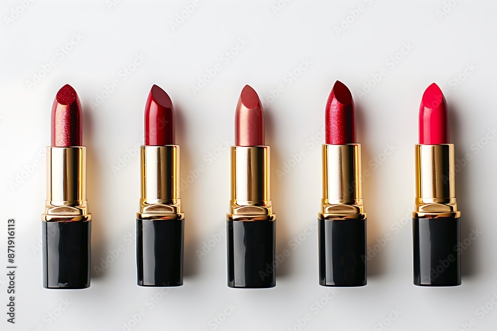 a collection or pattern of lipsticks isolated on white background a collection or pattern of lipsticks isolated on white background