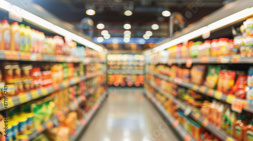 Wallpaper Mural Blurred supermarket grocerie store background Torontodigital.ca