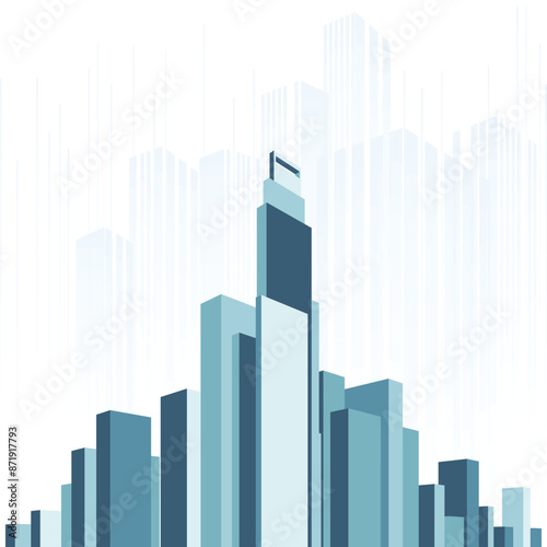 Modern Metropolis Cityscape with Skyscrapers: An Illustrated Background