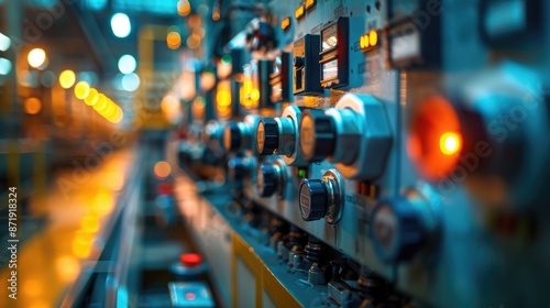 Illustration of low voltage switchgear located in a power plant. photo