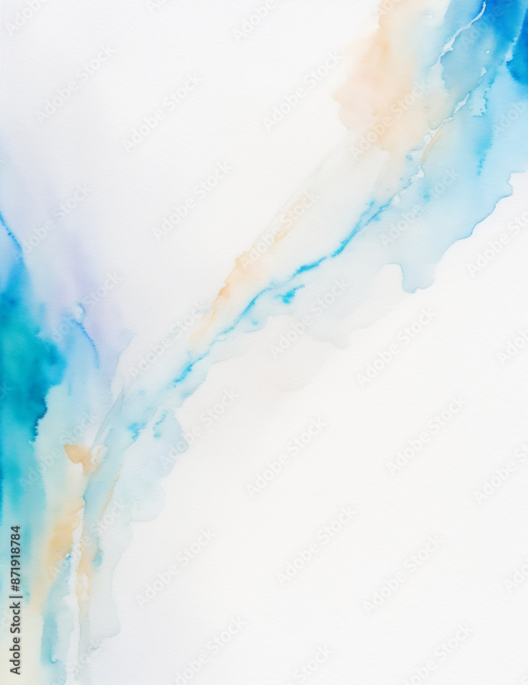 Obraz premium abstract watercolor background with watercolor splashes - abstract blue watercolor background with splashes - Generative AI