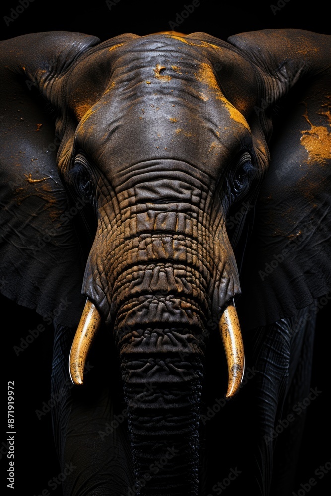 Expressive elephant the emotional intensity revealed through expressionism, generative IA Expressive elephant the emotional intensity revealed through expressionism, generative IA