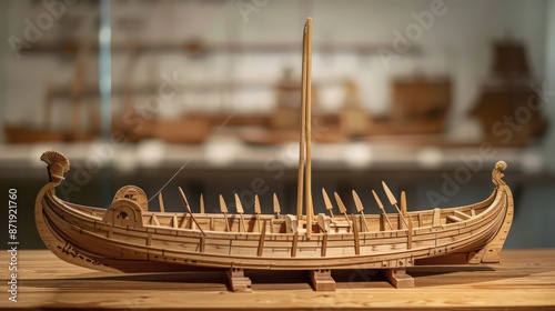 model of an ancient Roman galley. photo