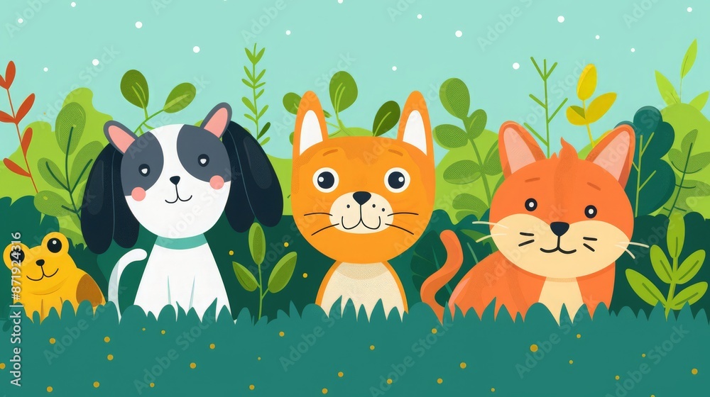 Naklejka premium stock vectors featuring pets and animals. Perfect for pet stores