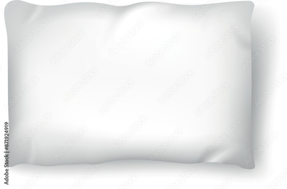 White soft rectangle pillow for comfortable sleep and relax top view mock up realistic vector White soft rectangle pillow for comfortable sleep and relax top view mock up realistic vector