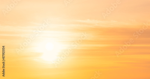 Fototapeta Naklejka Na Ścianę i Meble -  sunset sky clouds with orange sunlight in golden hour in the evening