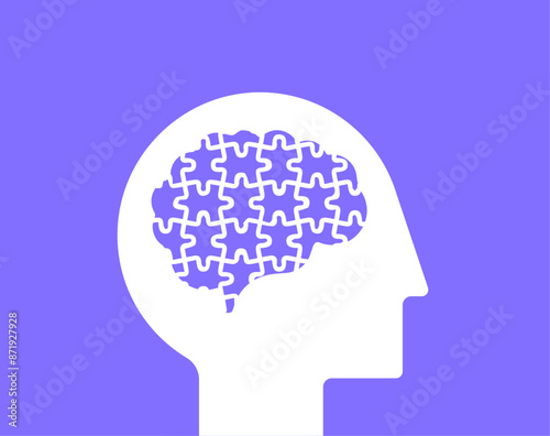 Wallpaper Mural Mental health puzzle dementia illustration Torontodigital.ca