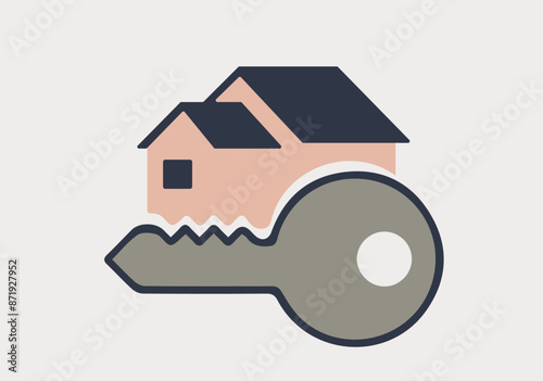 Key home, accomodation real estate illustration