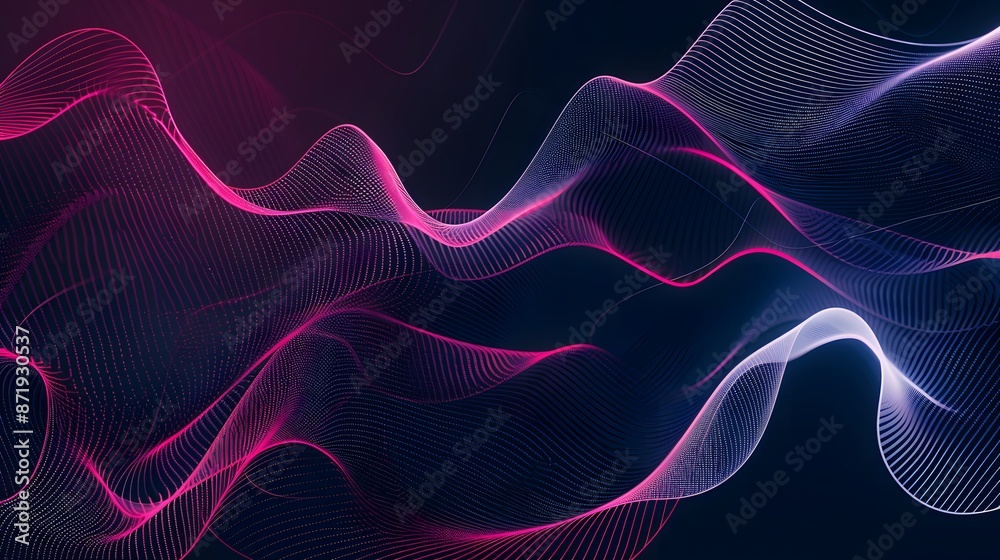 dark blue background with neon wavy lines, creating an abstract design. pattern modern art wallpaper dark blue background with neon wavy lines, creating an abstract design. pattern modern art wallpaper