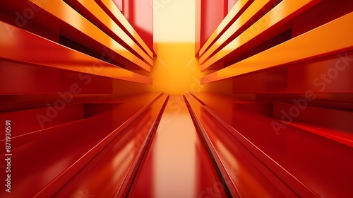 Wallpaper Mural 3d rendering of red and yellow abstract geometric background. Scene for advertising, technology, showcase, banner, game, sport, cosmetic, business, metaverse. Sci-Fi Illustration. Product display Torontodigital.ca