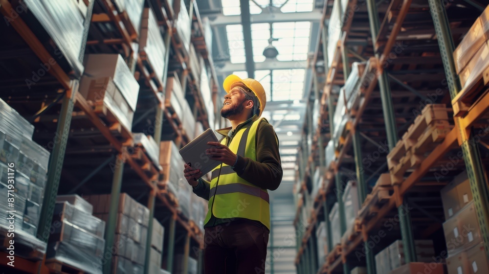 The worker in a warehouse