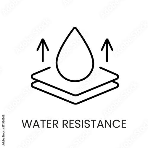 Water resistance line vector icon with editable stroke photo