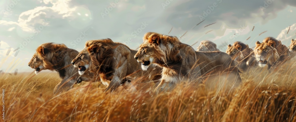 Pride Of Lions Hunting,High Resolution, Ultra HD Pride Of Lions Hunting,High Resolution, Ultra HD