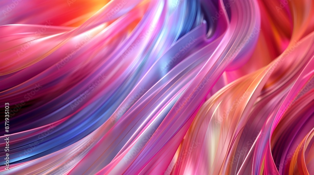 Mesmerizing Abstract Flowing Ribbons in Vibrant Bright Colors Mesmerizing Abstract Flowing Ribbons in Vibrant Bright Colors