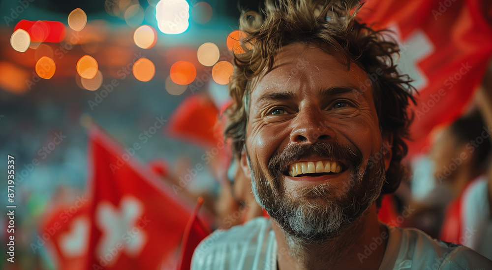 Portrait of football fan during euro 2024. Portrait of football fan during euro 2024.