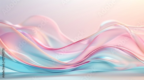 Wallpaper Mural Abstract pastel-colored waves flowing smoothly, creating a tranquil and calming background perfect for designs and projects. Torontodigital.ca