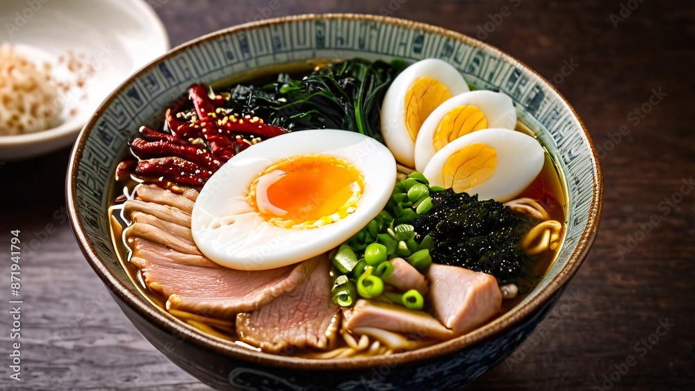 Ramen Bowl: Steaming Noodles in Rich Broth Ramen Bowl: Steaming Noodles in Rich Broth
