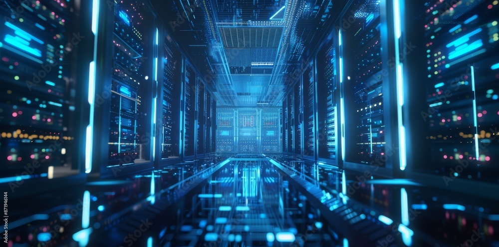 Obraz premium A creative map of the big data technology background using 3D rendering