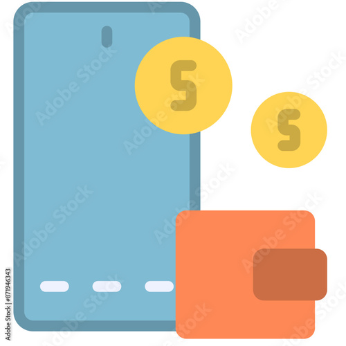 mobile wallet flat icon