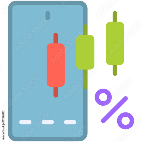 mobile trading flat icon