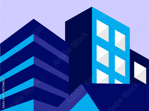 Building apartment home, accomodation real estate illustration