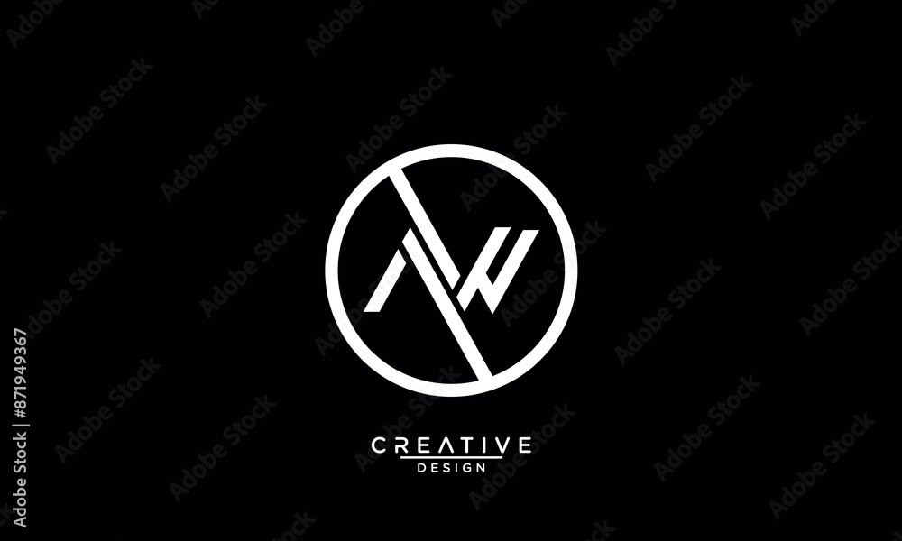 AW, WA, A, W, Abstract Letters Logo Monogram AW, WA, A, W, Abstract Letters Logo Monogram
