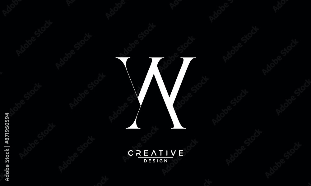 AW, WA, A, W, Abstract Letters Logo Monogram AW, WA, A, W, Abstract Letters Logo Monogram