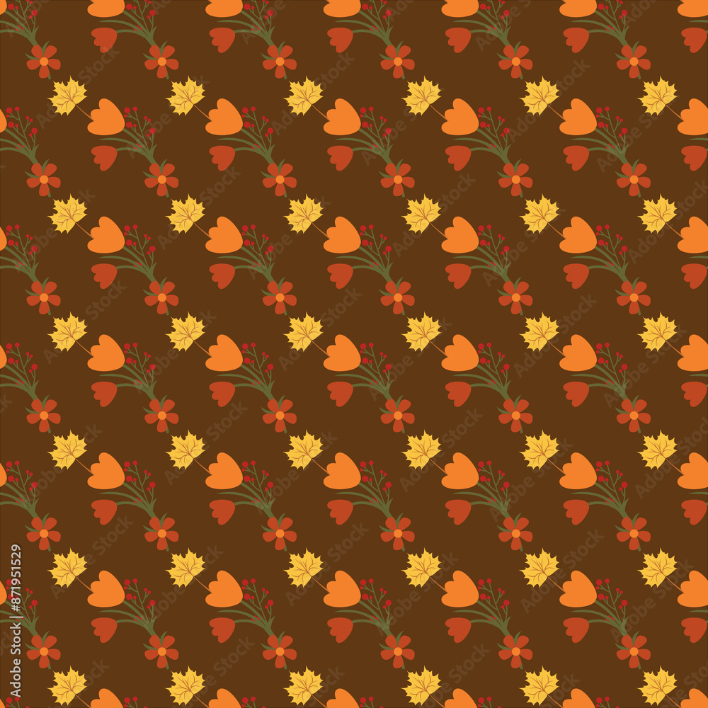 Autumn Beauties Seamless Vector Pattern Design
