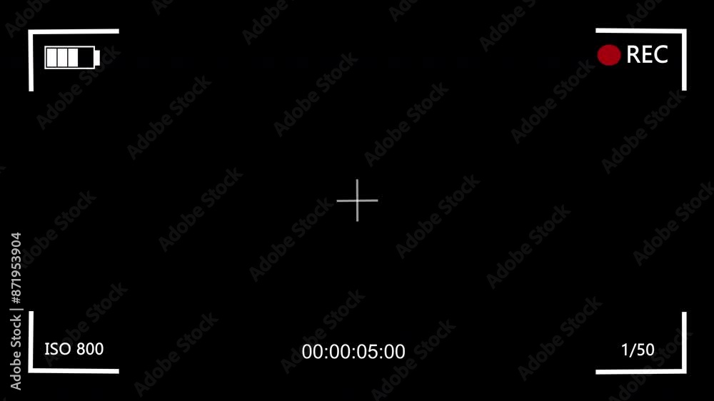 Illustrated frame of the video camera screen in 4k resolution	