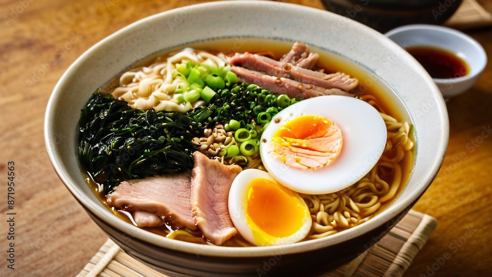 Ramen Bowl: Steaming Noodles in Rich Broth Ramen Bowl: Steaming Noodles in Rich Broth