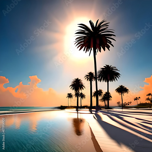 sunset on the beach